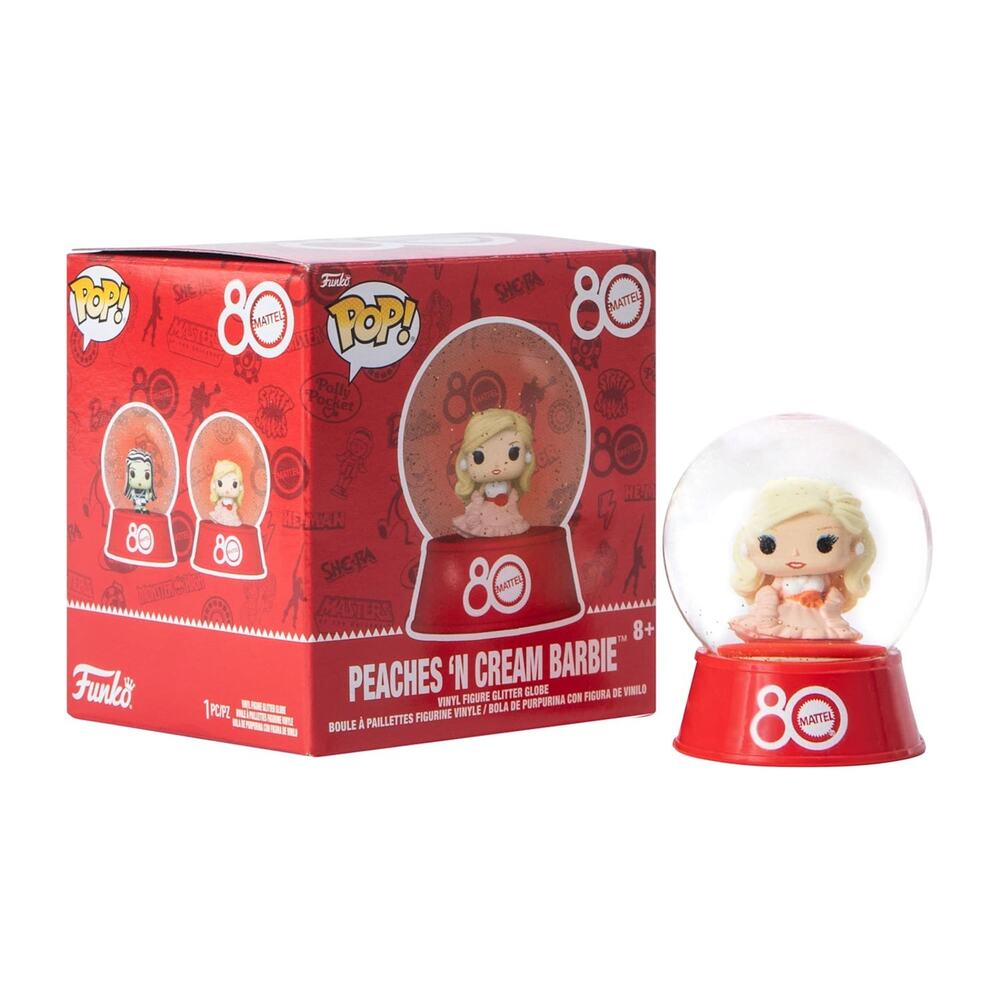🔥Funko Bitty Pop! Snow Globe Retro Toys: Peaches & Cream Barbie Mattel 80th🔥 - Picture 3 of 4
